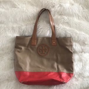Authentic Tory Burch beige tote bag